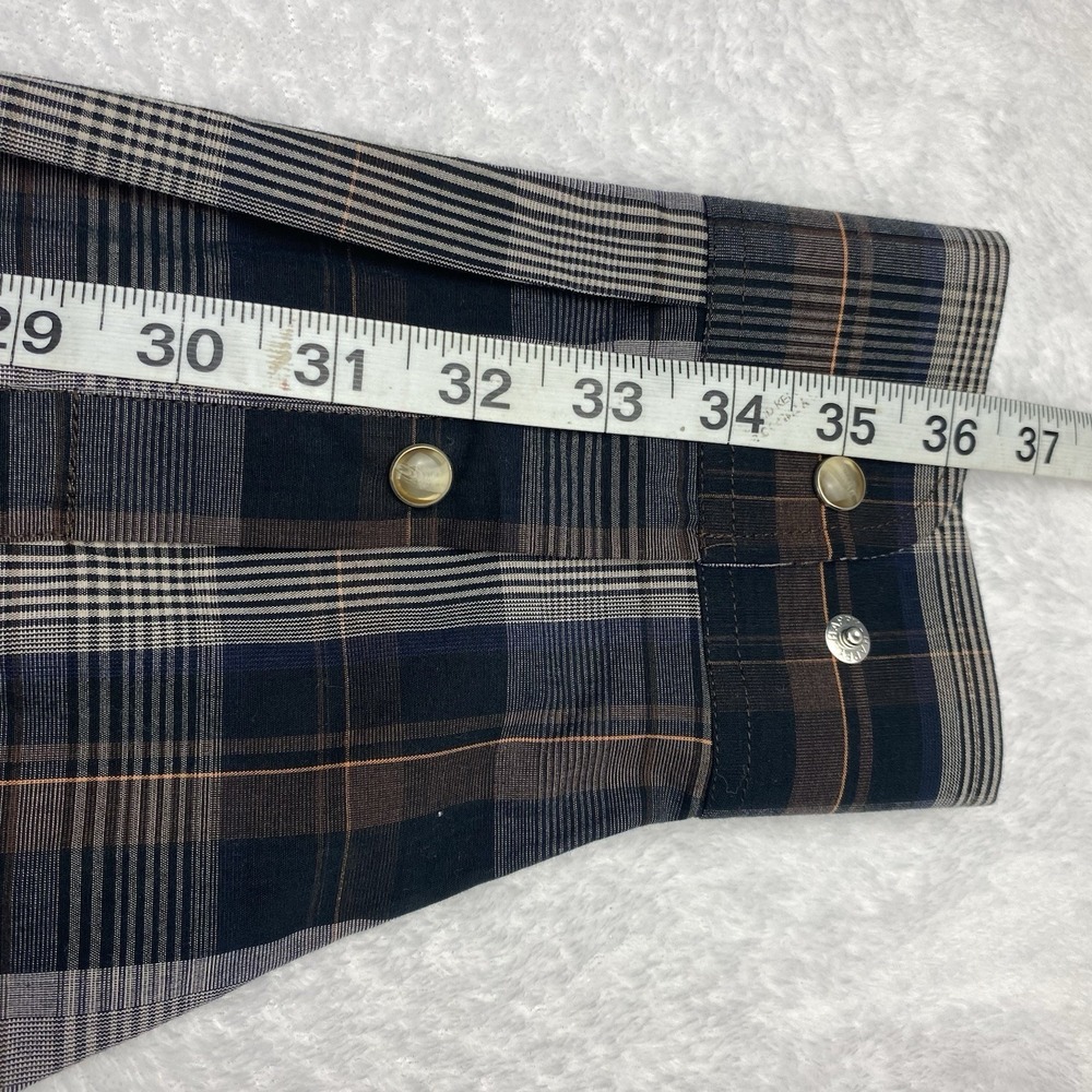 PANHANDLE Select‎ Western Shirt Mens Large Brown/Gray Plaid Pearl Snaps NWT! - Picture 7 of 8